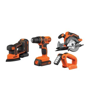 20V MAX* POWERCONNECT Cordless 4-Tool Combo Kit: Drill/Driver. Circular Saw. MOUSE Detail Sander and Light. Battery and Charger Included