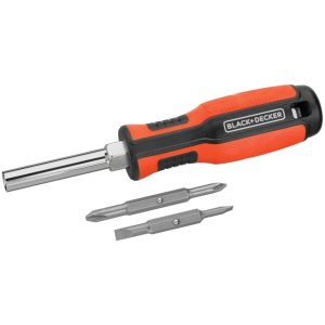 6-In-1 Multibit Screwdriver. Two-Sided Bits Including Phillips. Slotted. Nut Drivers